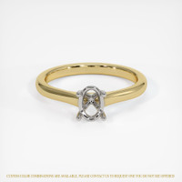 14K White & Yellow Solitaire Ring Setting Image