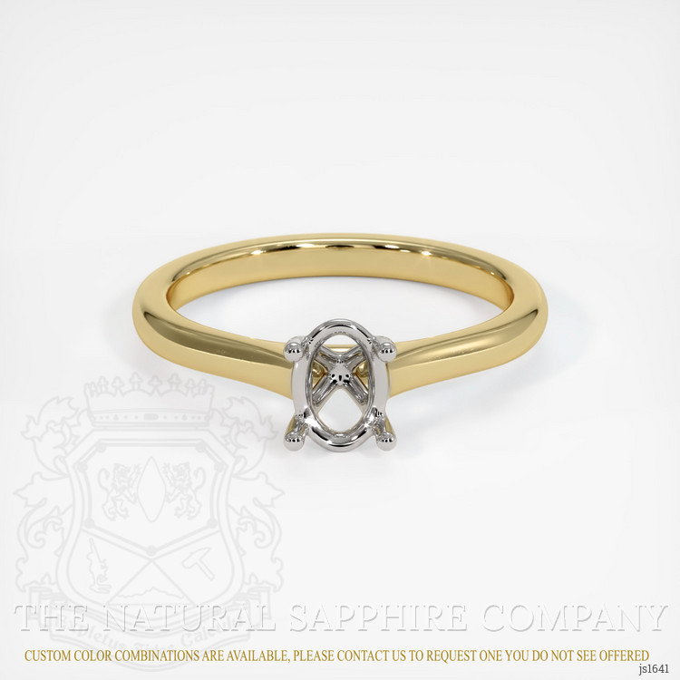 14K White & Yellow Solitaire Ring Setting