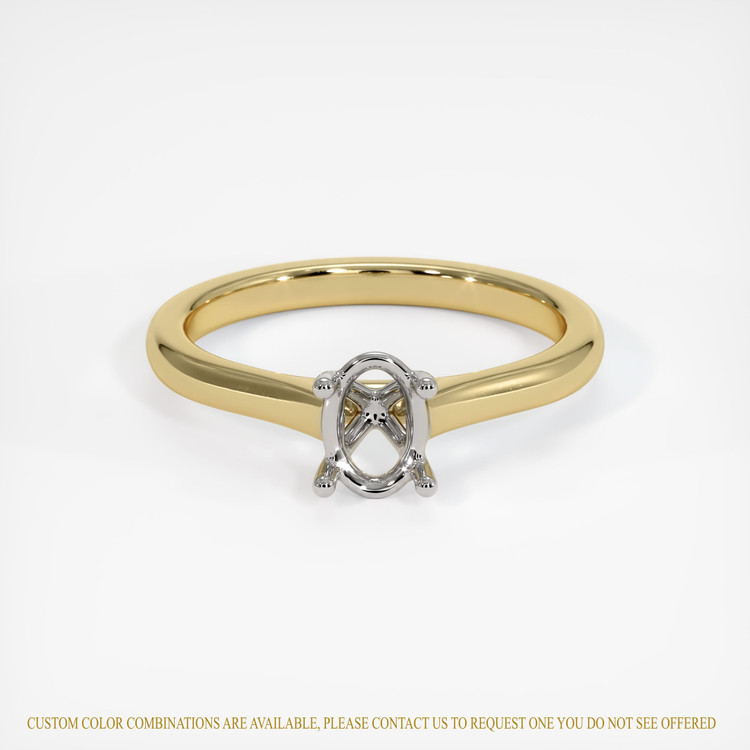 14K White & Yellow Solitaire Ring Setting