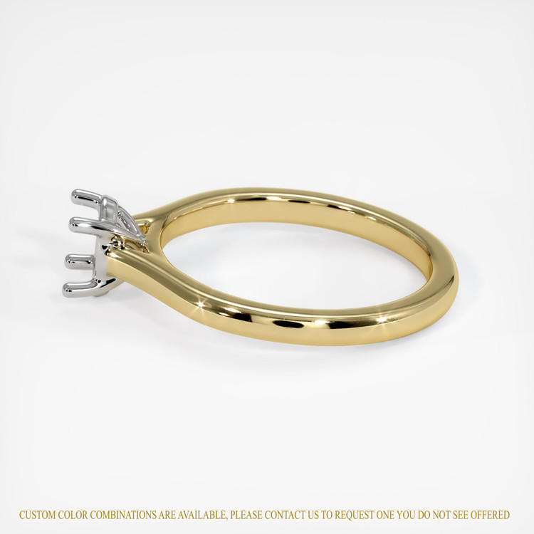 14K White & Yellow Solitaire Ring Setting