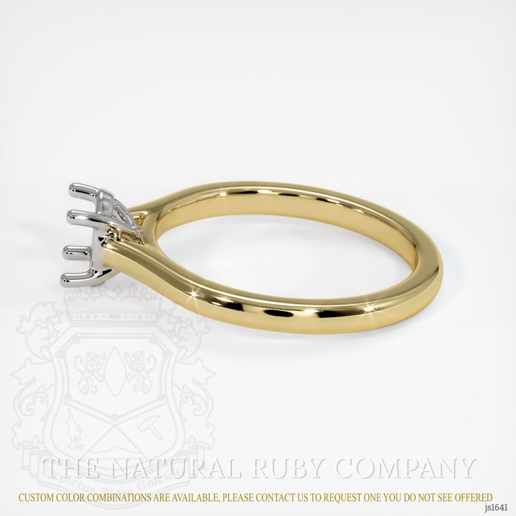 14K White & Yellow Solitaire Ring Setting