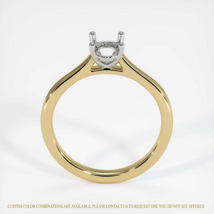14K White & Yellow Solitaire Ring Setting