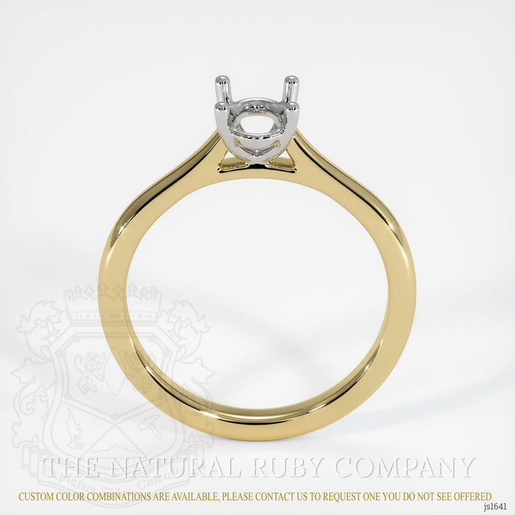 14K White & Yellow Solitaire Ring Setting