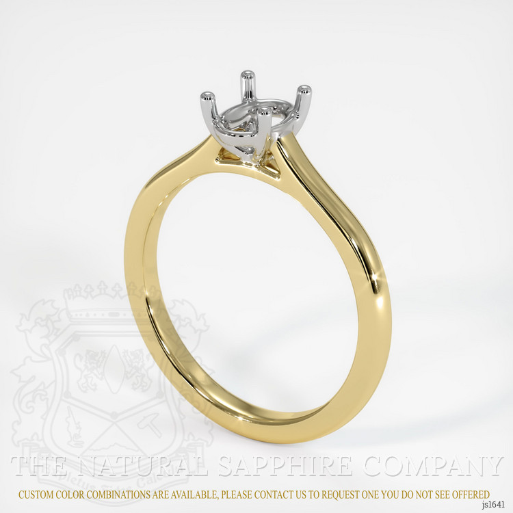 18K White & Yellow Solitaire Ring Setting
