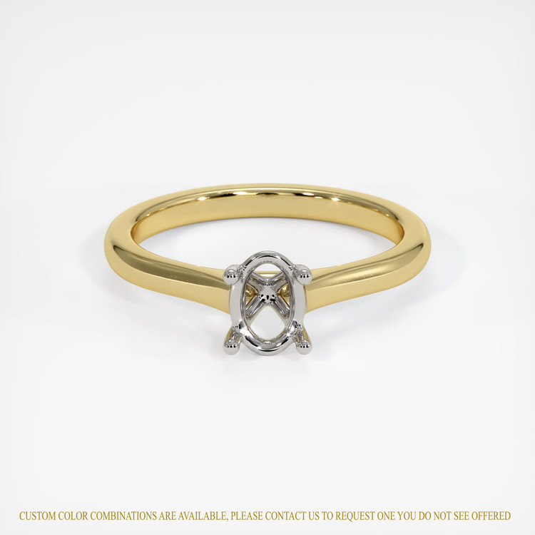 18K White & Yellow Solitaire Ring Setting