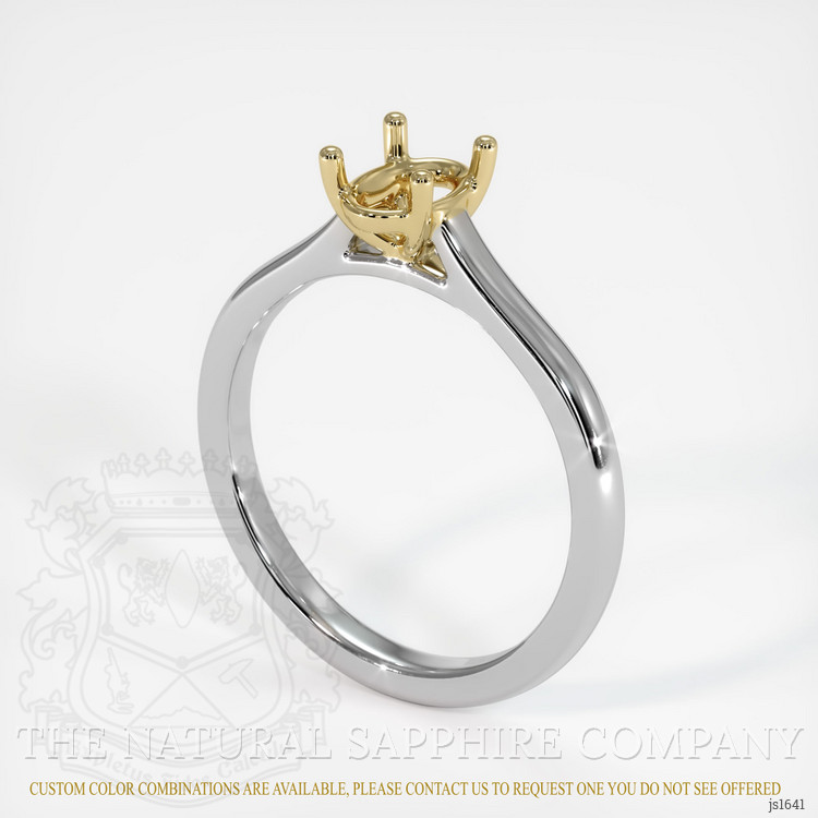14K Yellow & White Solitaire Ring Setting
