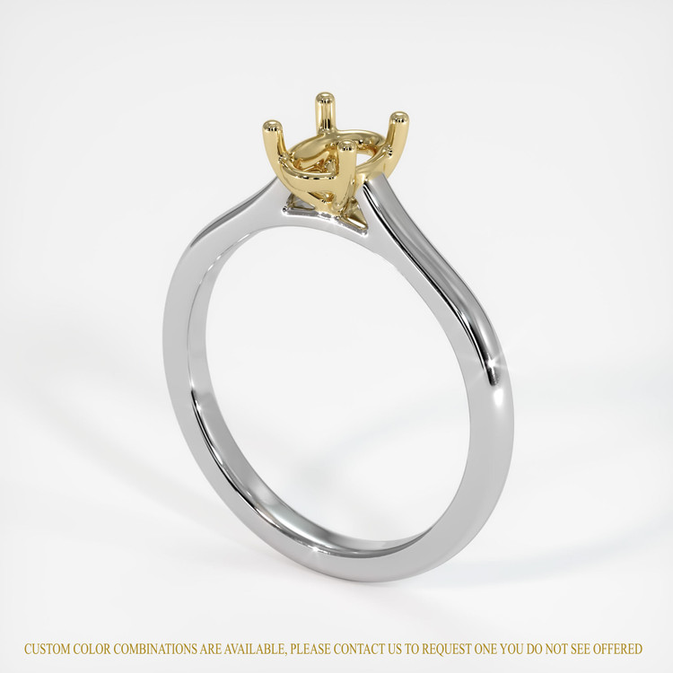 14K Yellow & White Solitaire Ring Setting