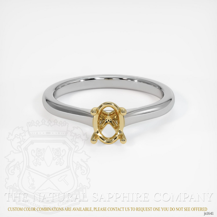 14K Yellow & White Solitaire Ring Setting