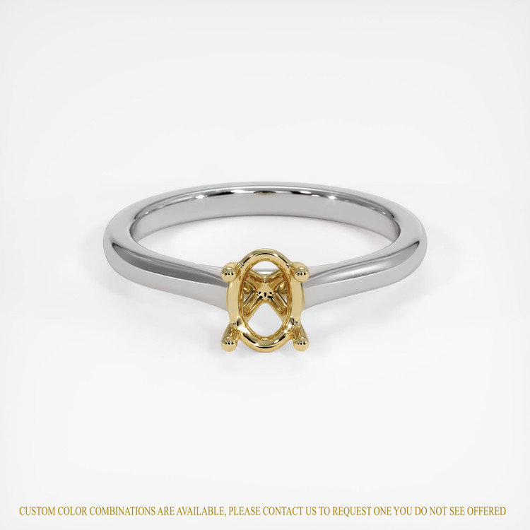 14K Yellow & White Solitaire Ring Setting