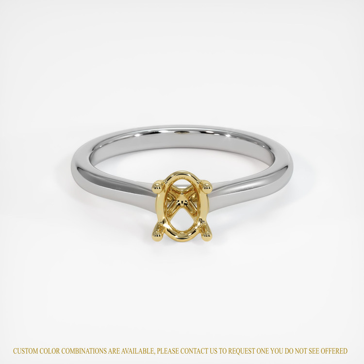 18K Yellow & White Solitaire Ring Setting