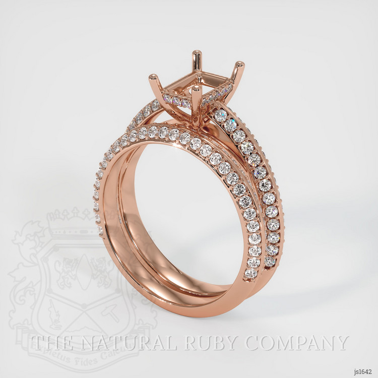 14K Rose Gold Pave Ring Setting