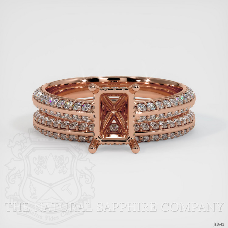 14K Rose Gold Pave Ring Setting