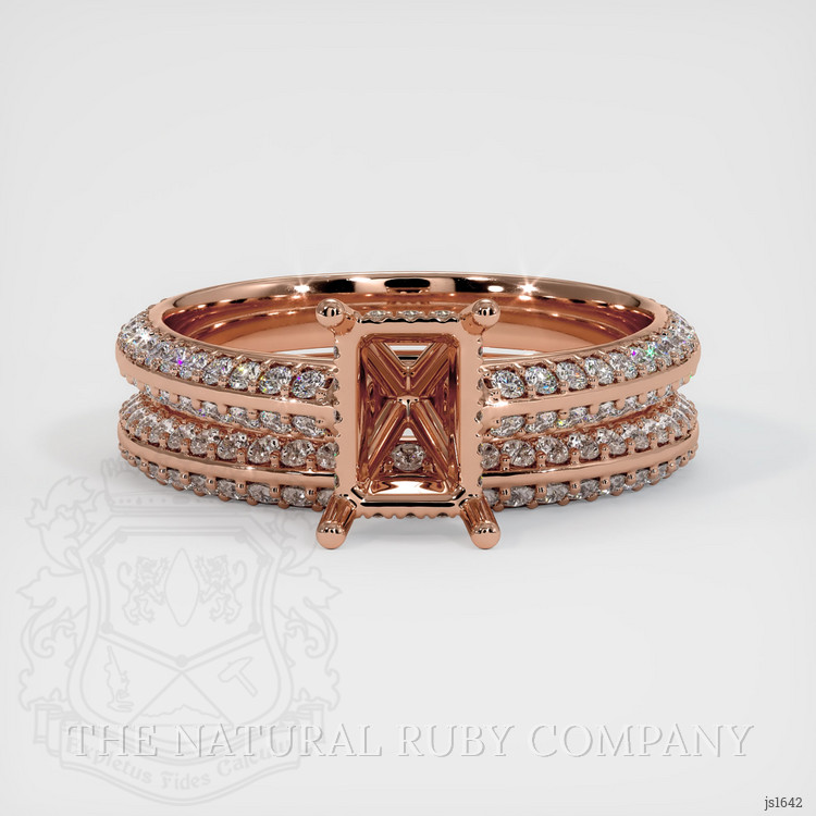 14K Rose Gold Pave Ring Setting