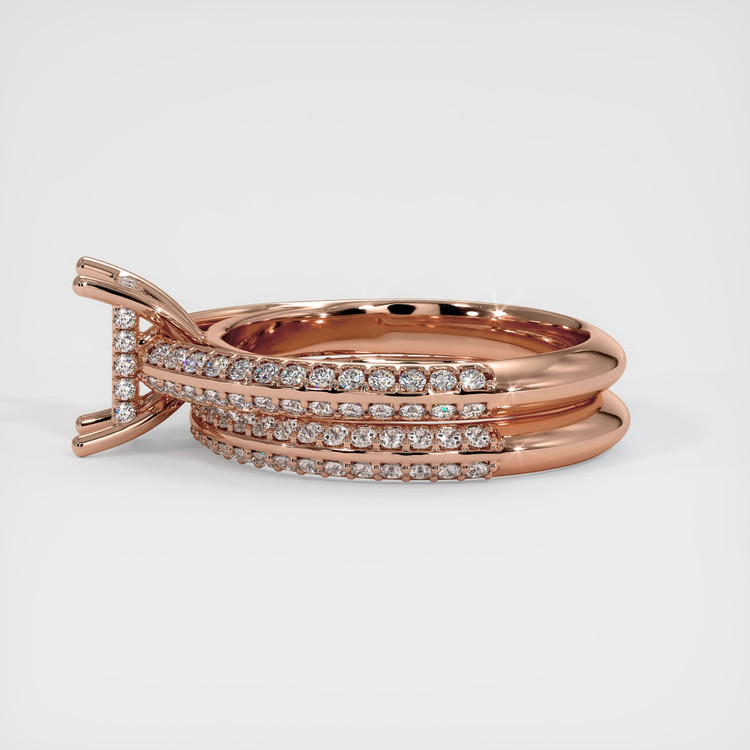 14K Rose Gold Pave Ring Setting