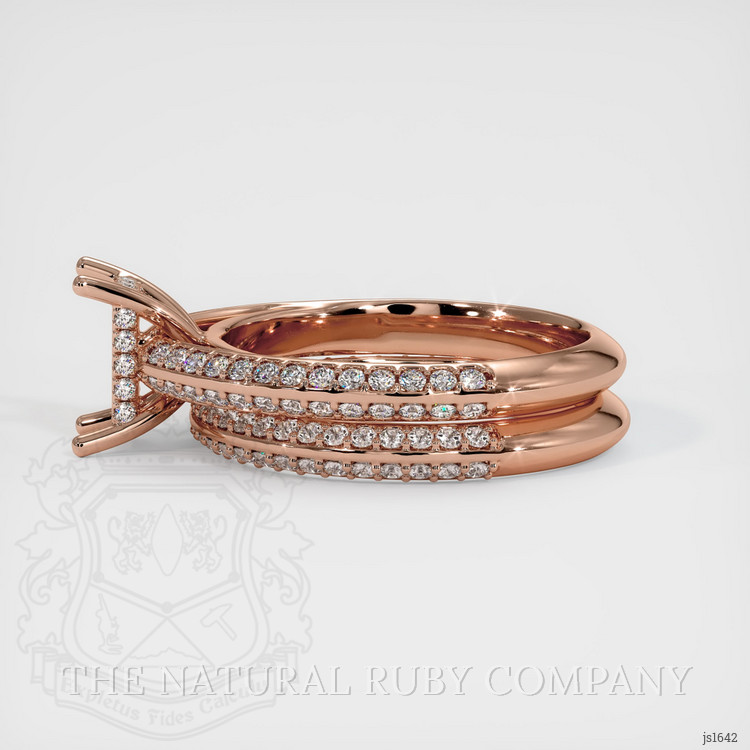 14K Rose Gold Pave Ring Setting