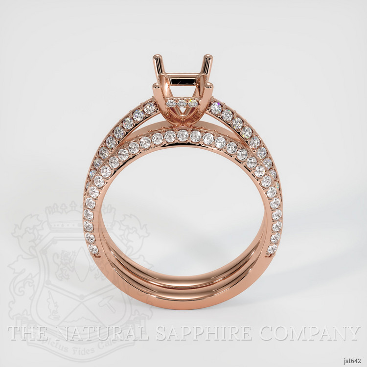 14K Rose Gold Pave Ring Setting