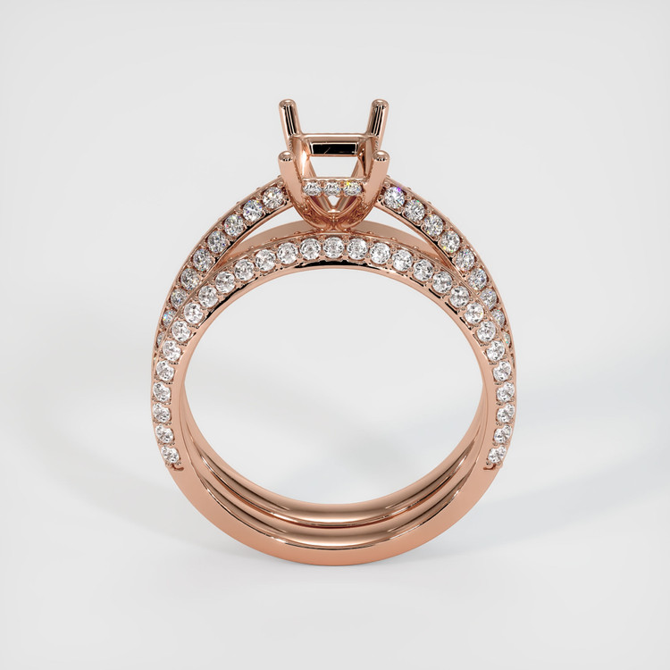 14K Rose Gold Pave Ring Setting
