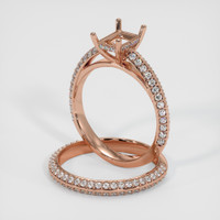14K Rose Gold Pave Ring Setting Image