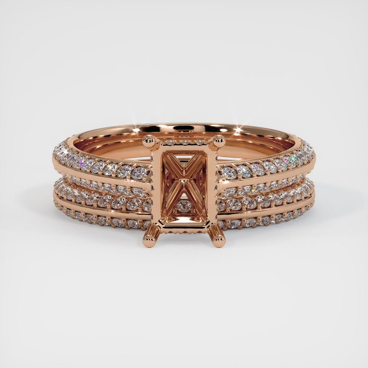 18K Rose Gold Pave Ring Setting