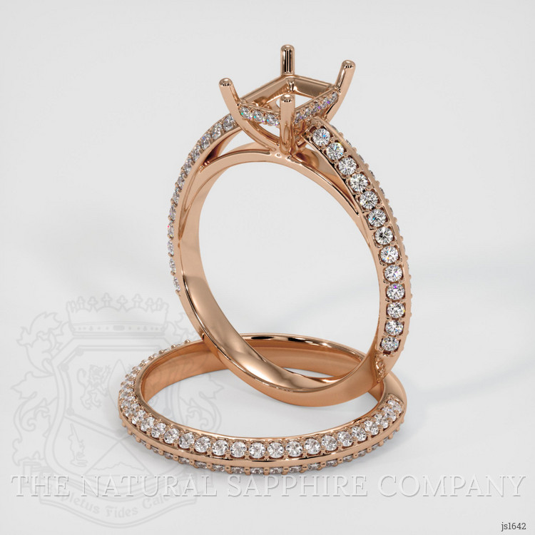 18K Rose Gold Pave Ring Setting
