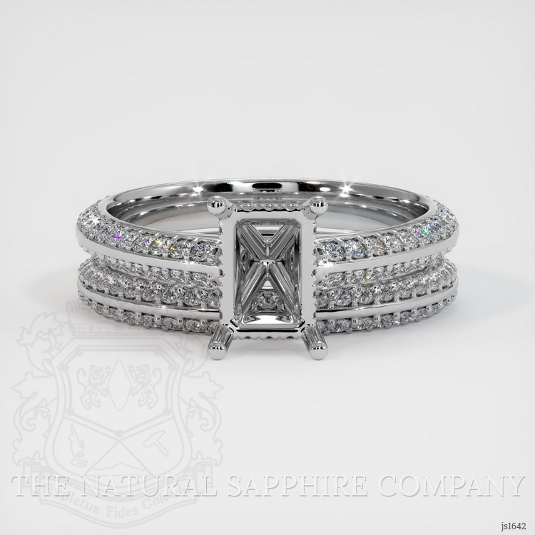 14K White Gold Pave Ring Setting