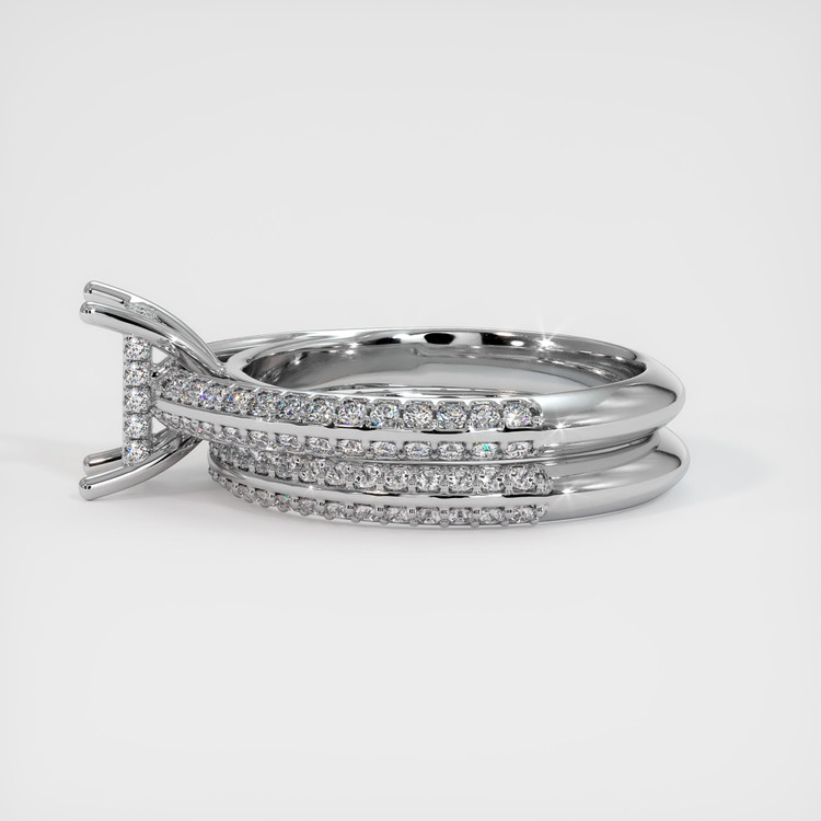 14K White Gold Pave Ring Setting