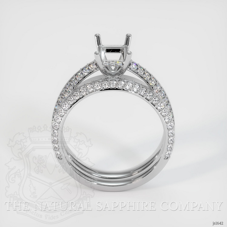 14K White Gold Pave Ring Setting