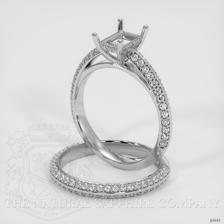 14K White Gold Pave Ring Setting