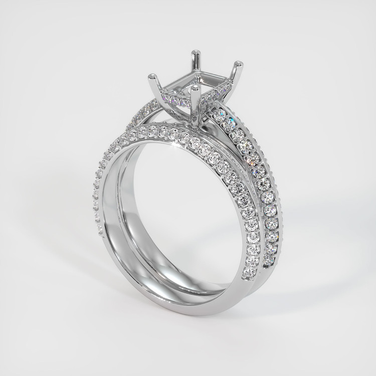 18K White Gold Pave Ring Setting