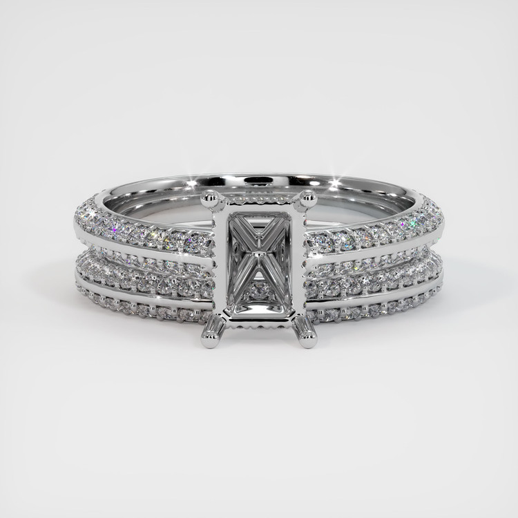 18K White Gold Pave Ring Setting