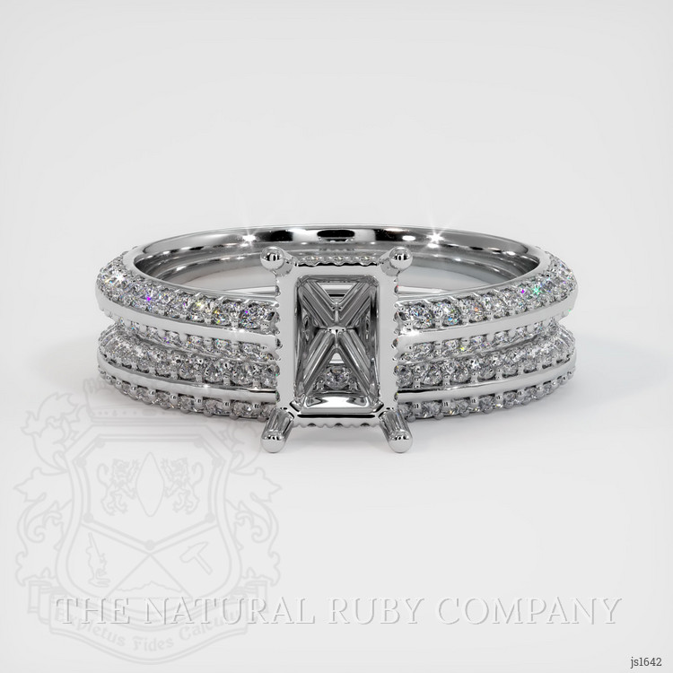 18K White Gold Pave Ring Setting