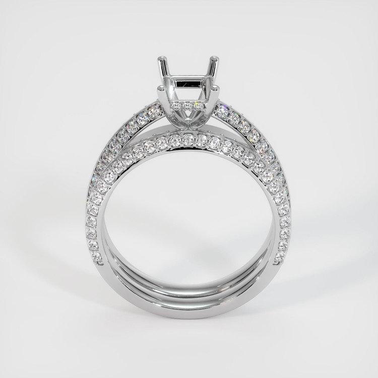 18K White Gold Pave Ring Setting