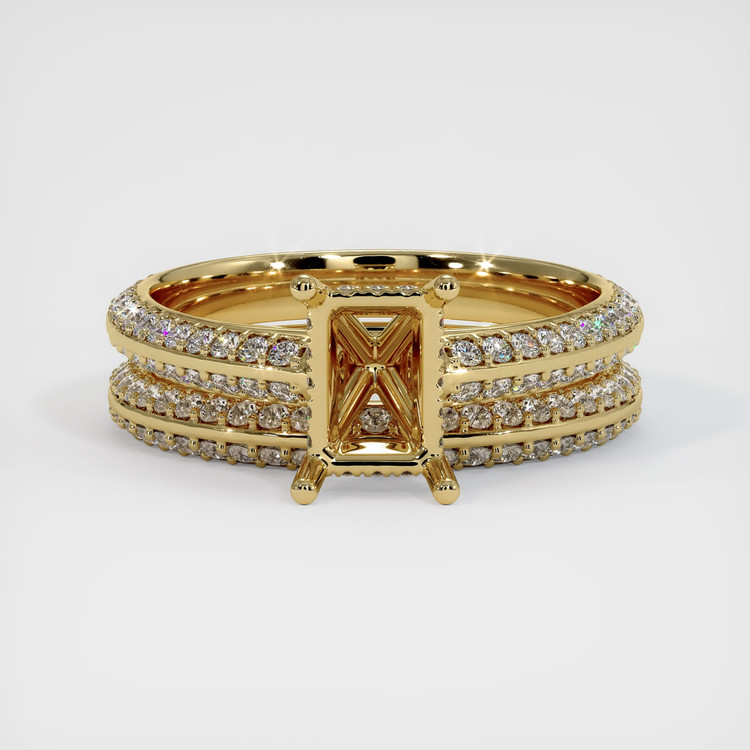 14K Yellow Gold Pave Ring Setting
