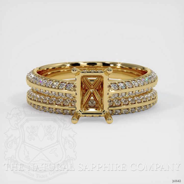 14K Yellow Gold Pave Ring Setting