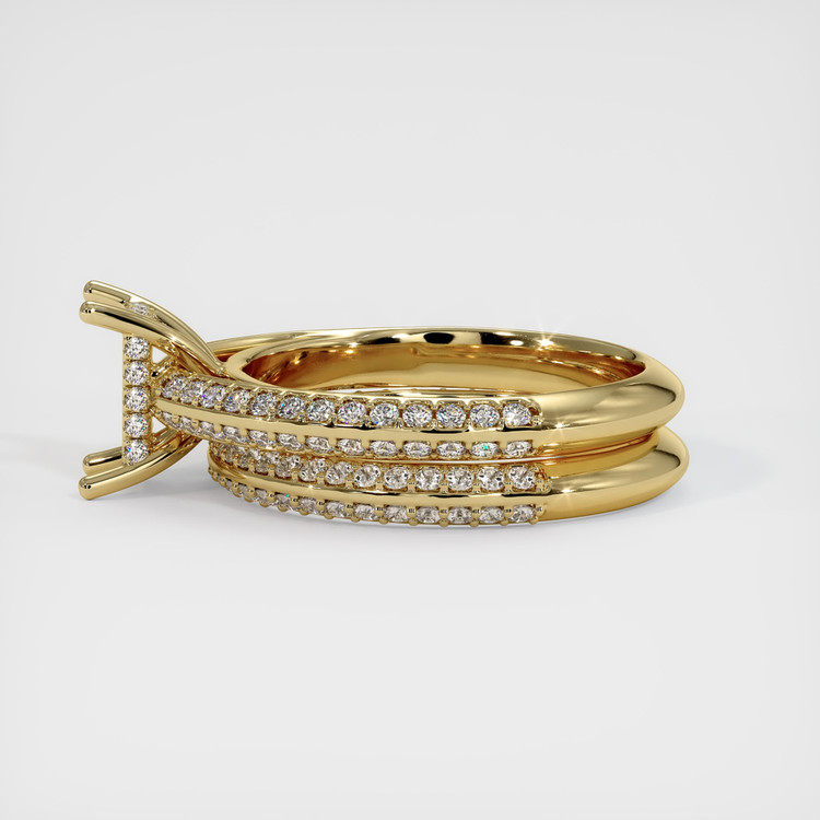 14K Yellow Gold Pave Ring Setting