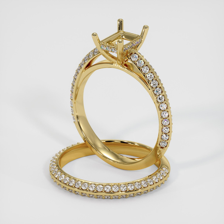 14K Yellow Gold Pave Ring Setting