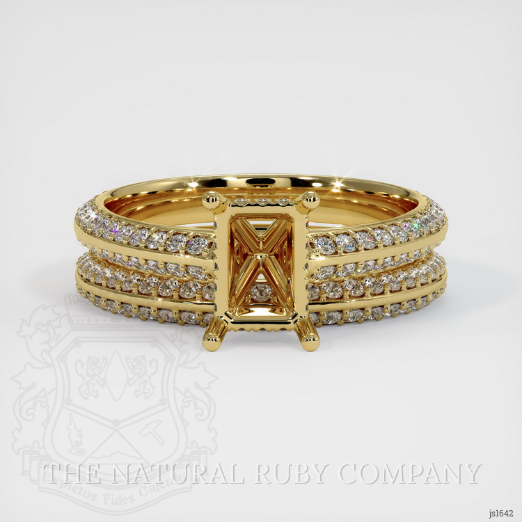 18K Yellow Gold Pave Ring Setting