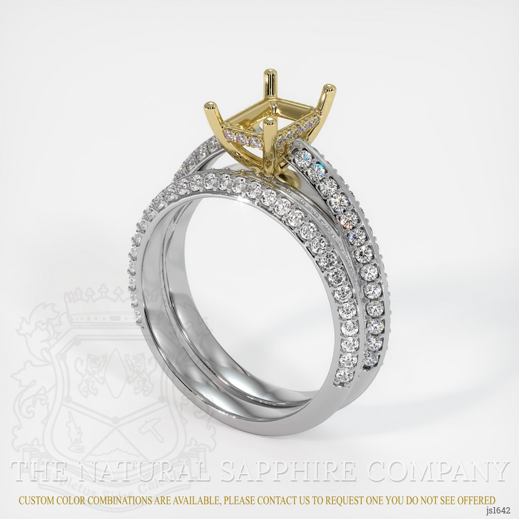 14K Yellow & White Pave Ring Setting