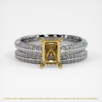 14K Yellow & White Pave Ring Setting Image