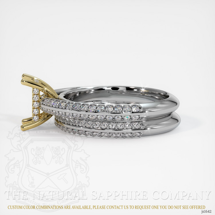 14K Yellow & White Pave Ring Setting