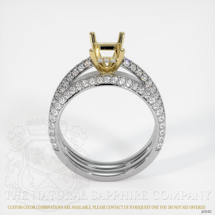 14K Yellow & White Pave Ring Setting