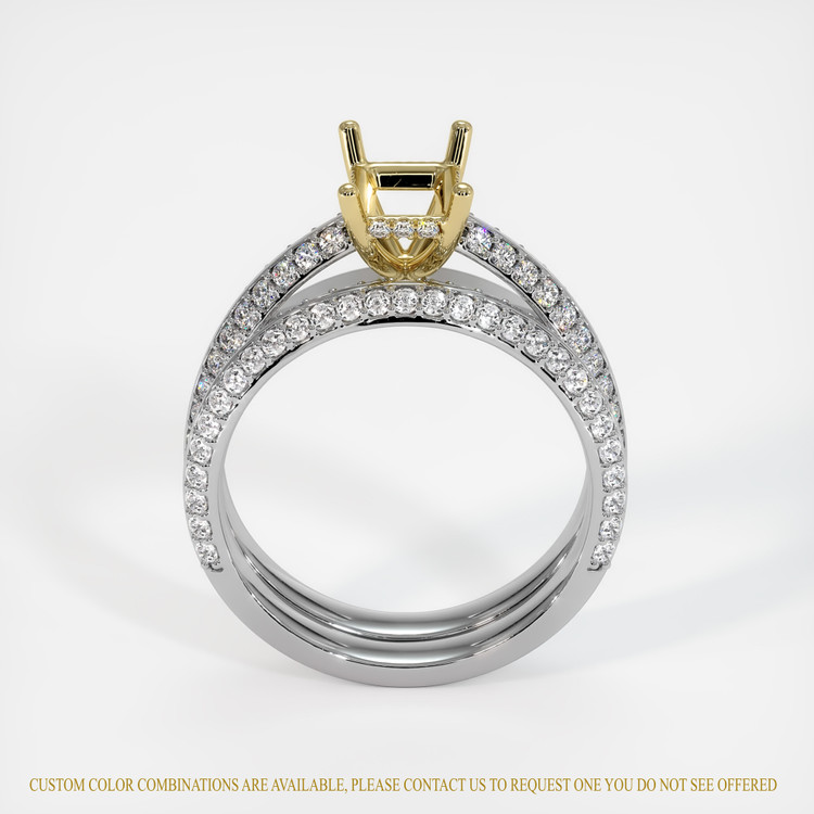 14K Yellow & White Pave Ring Setting