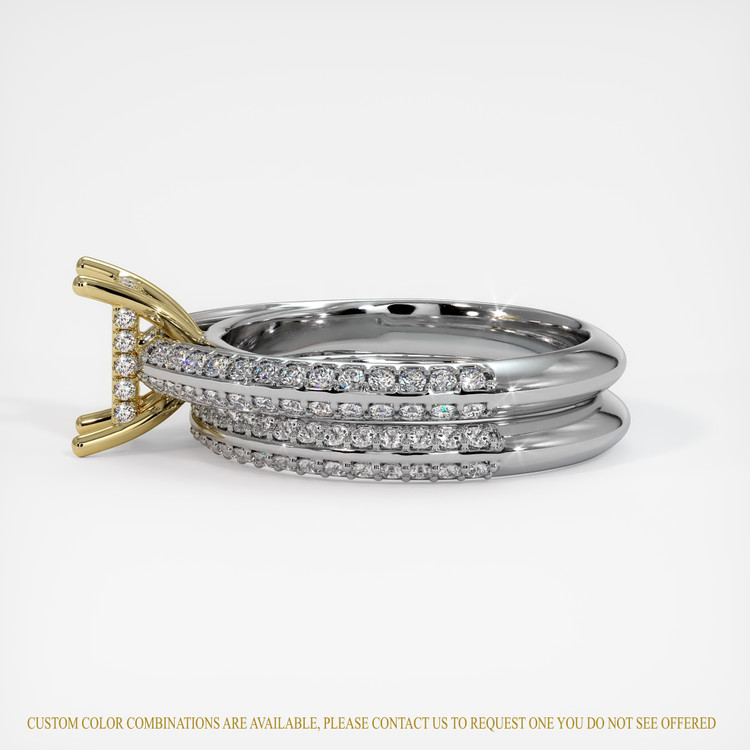 18K Yellow & White Pave Ring Setting