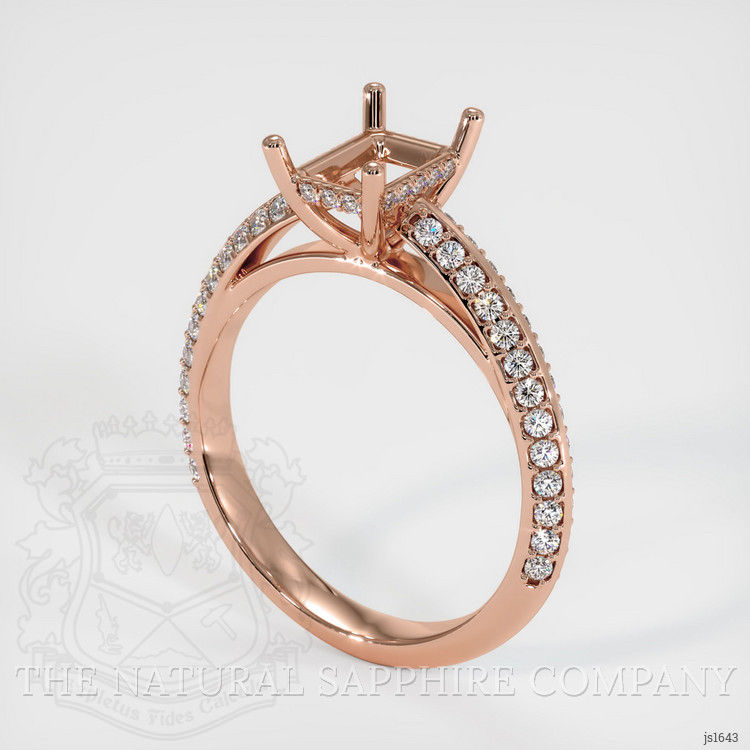 14K Rose Gold Pave Ring Setting
