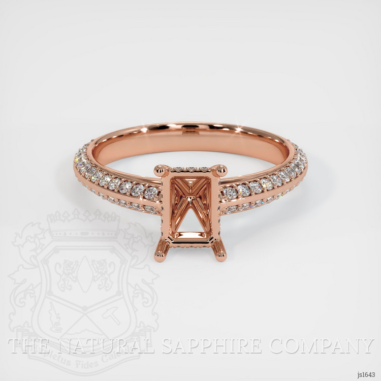 14K Rose Gold Pave Ring Setting