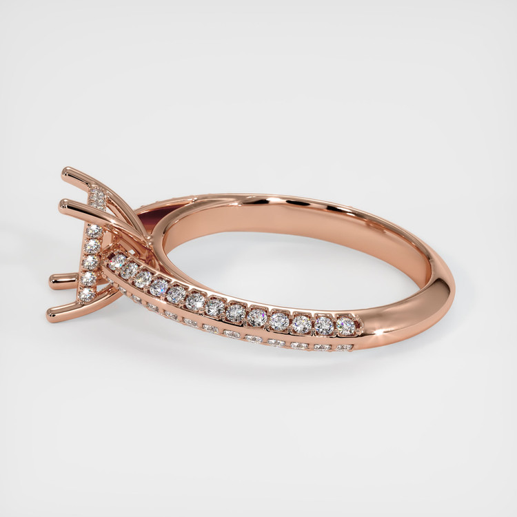 14K Rose Gold Pave Ring Setting