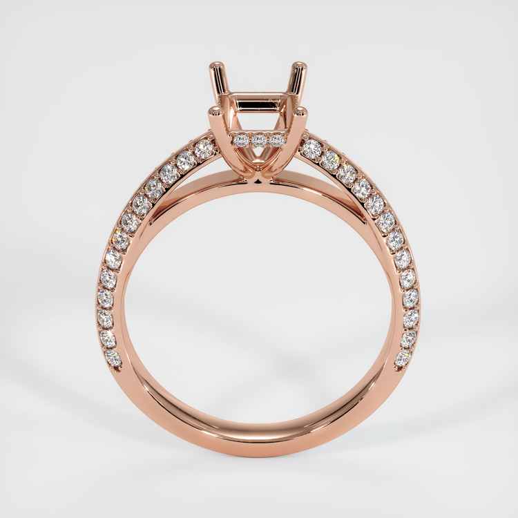 14K Rose Gold Pave Ring Setting