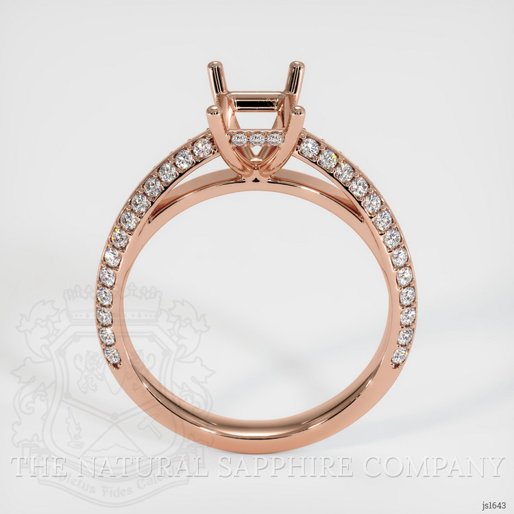 14K Rose Gold Pave Ring Setting