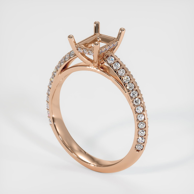 18K Rose Gold Pave Ring Setting