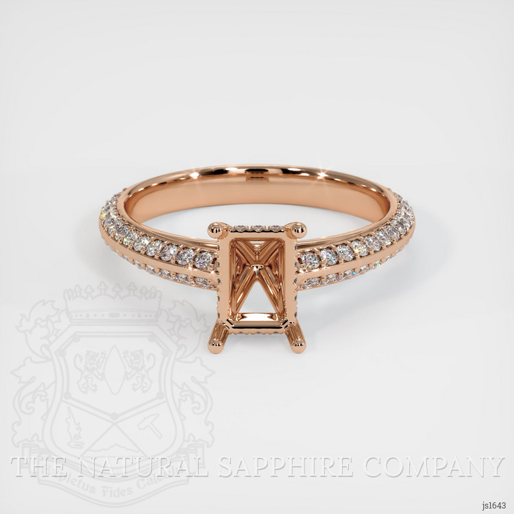 18K Rose Gold Pave Ring Setting